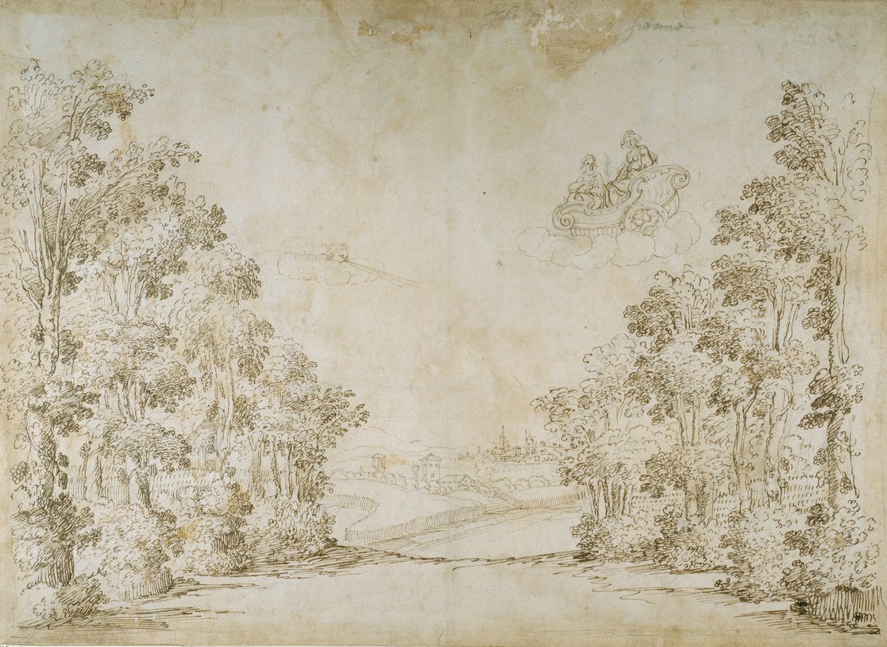 Barışçıl Bir Ülke (kağıt üzerine kalem ve mürekkep) by Inigo Jones