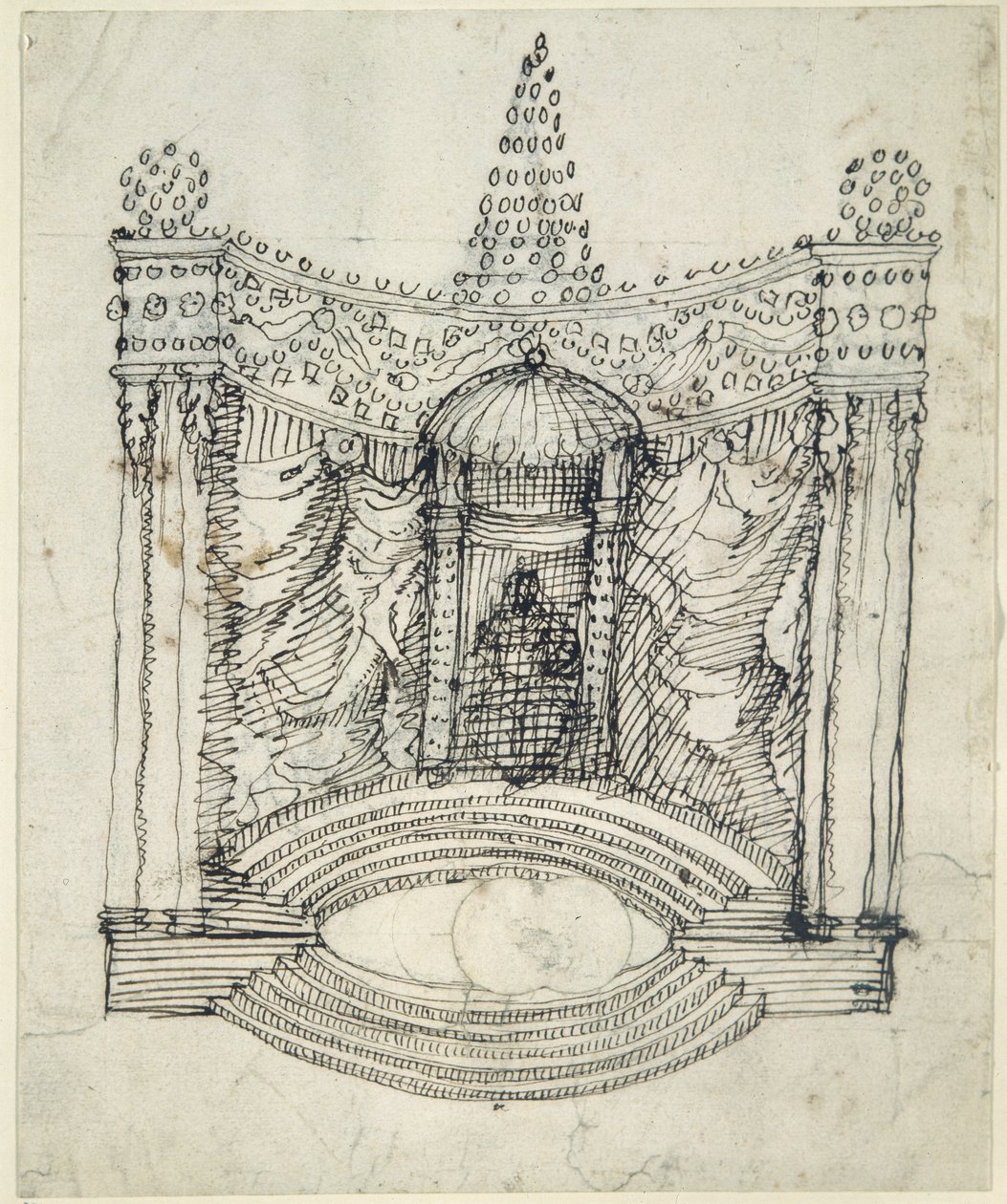 Taht (kağıt üzerinde kalem ve mürekkep) by Inigo Jones