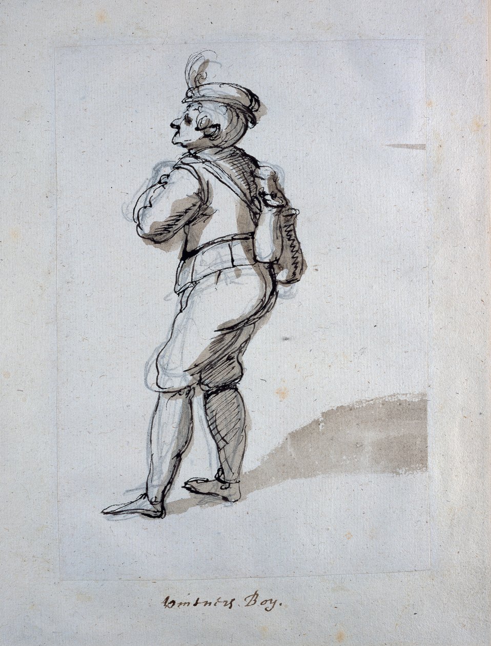 Bir şarap tüccarı çocuğu (kağıt üzerinde kalem ve mürekkep) by Inigo Jones