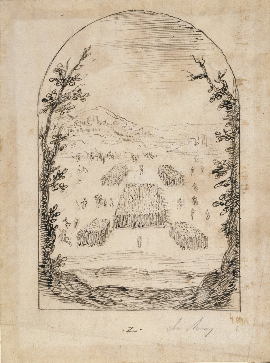 Bir ordu (kağıt üzerinde kalem ve mürekkep) by Inigo Jones