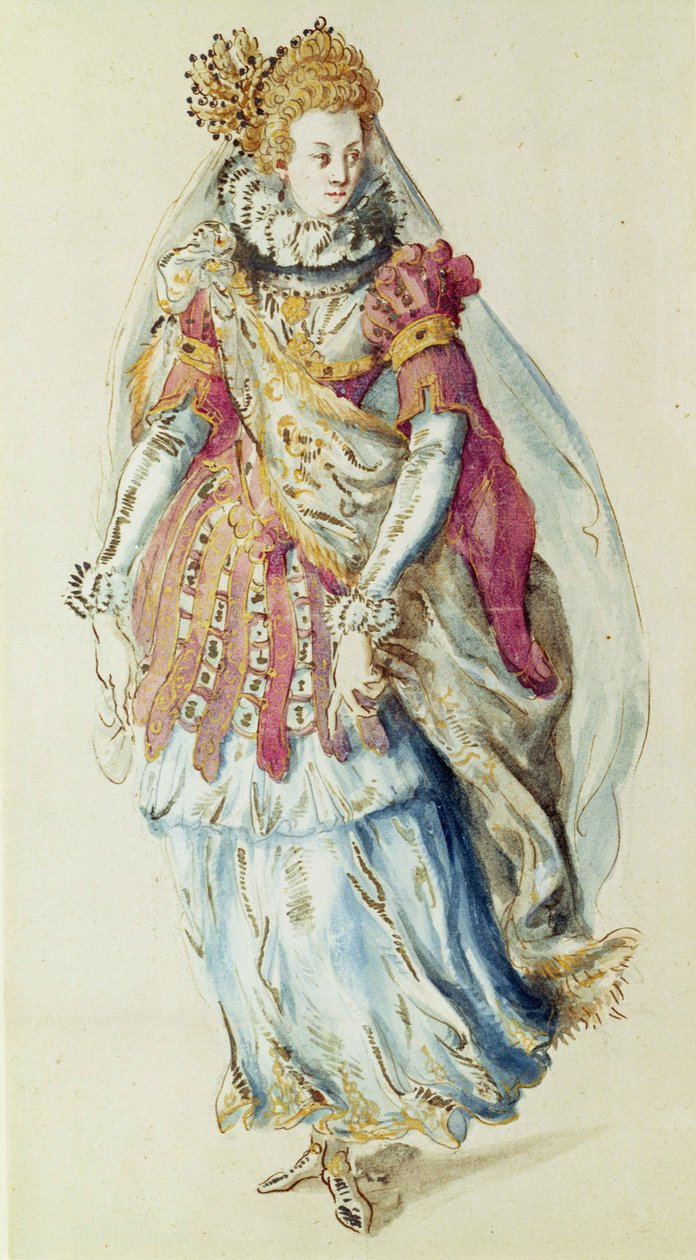 Lady Masquer için kostüm tasarımı by Inigo Jones