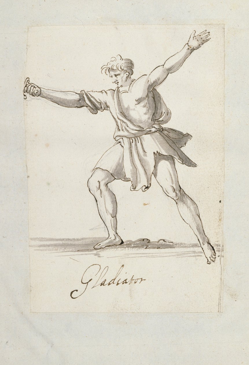 Gladyatör (kağıt üzerine kalem ve mürekkep) by Inigo Jones