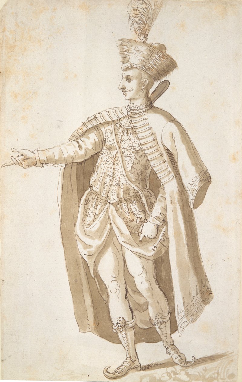 Polonya Şövalyesi (kağıt üzerine kalem ve mürekkep) by Inigo Jones