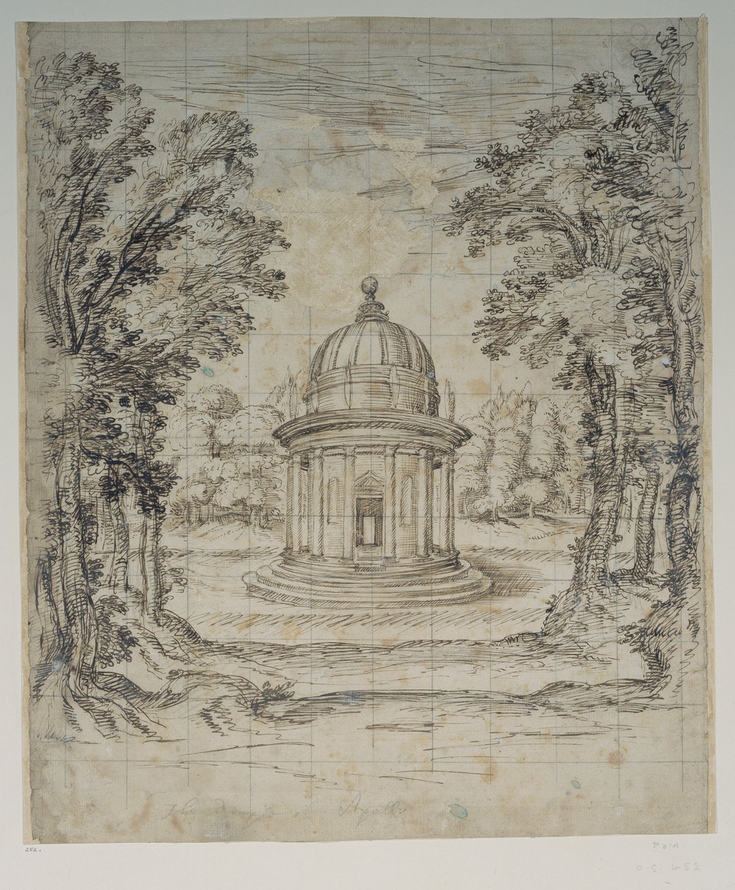 Apollon Tapınağı (kağıt üzerine kalem ve mürekkep) by Inigo Jones