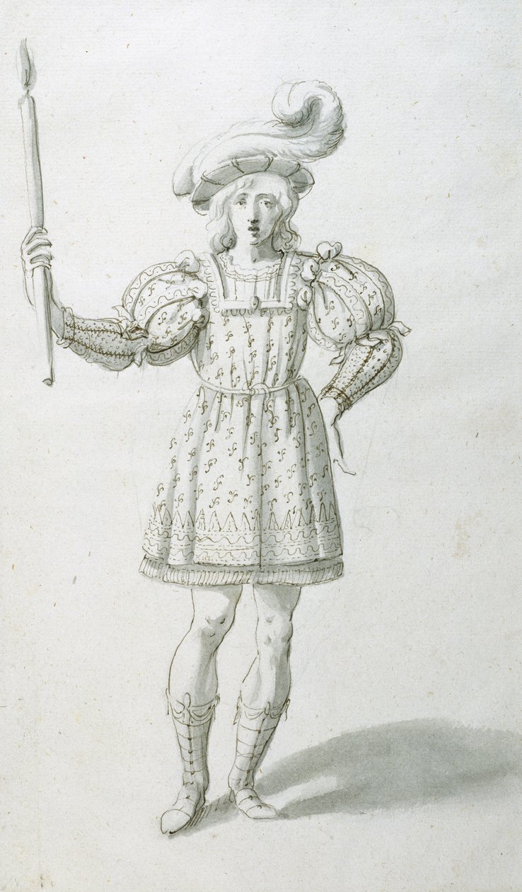 Torchbearer (kağıt üzerine kalem ve mürekkep) by Inigo Jones