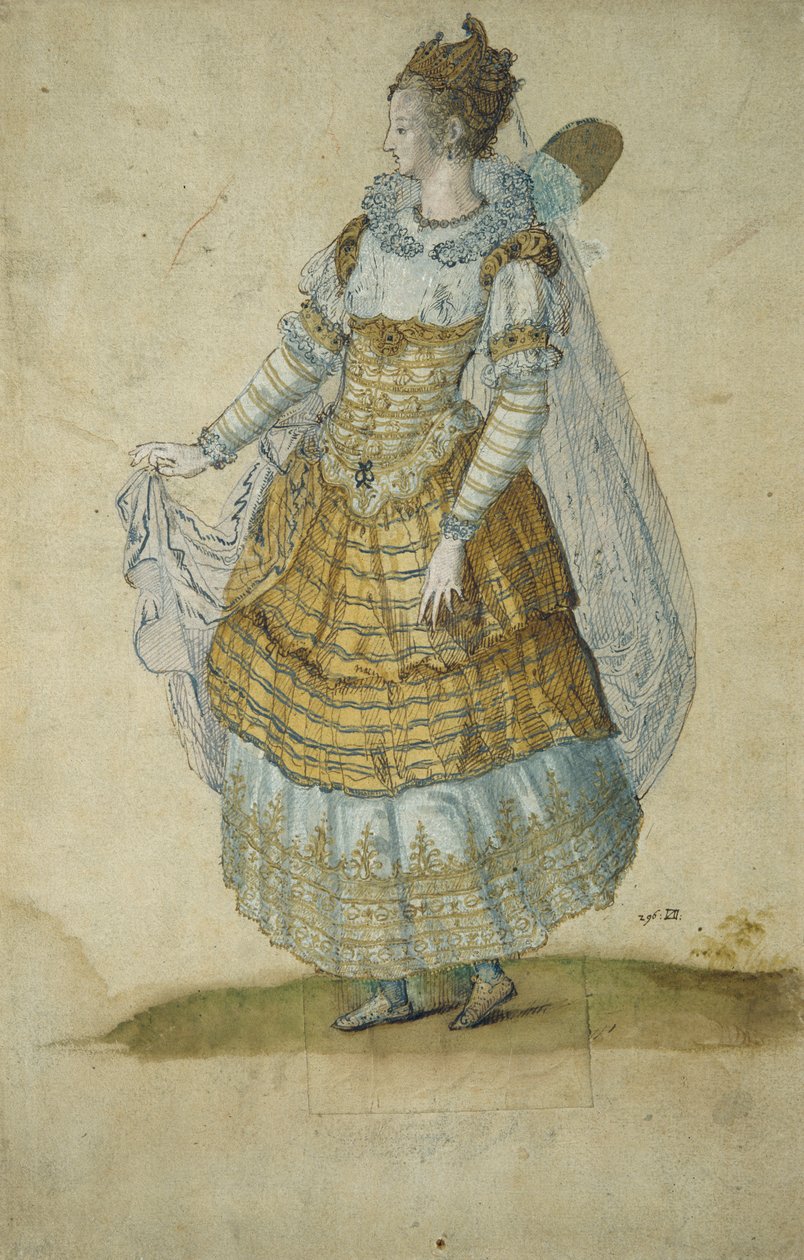 Kanatlı maske (kağıt üzerine sulu boya) by Inigo Jones
