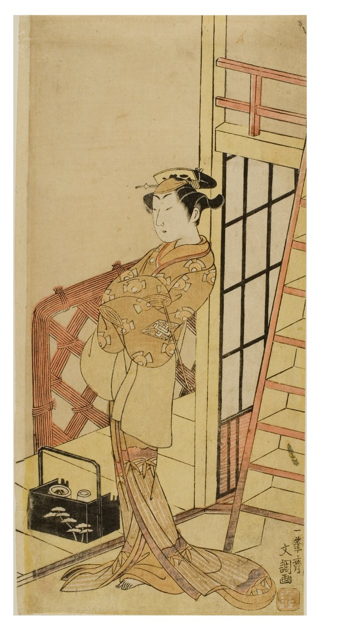 Kadın karakterinde Kabuki oyuncusu (onnagata) by Ippitsusai Bunchō