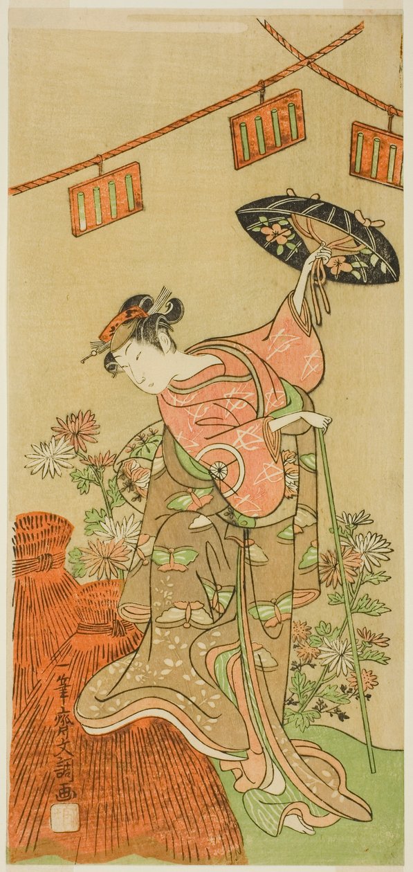 Tee c ve r Kutlama versiyonu Beyaz doktor V Oryu-Gitsune üyesi Tee Py Nue no Mori olarak 1 gece hedefi, Tee Nakamura Tee r üyesi Tee Venth kapısı th, 1770 by Ippitsusai Bunchō