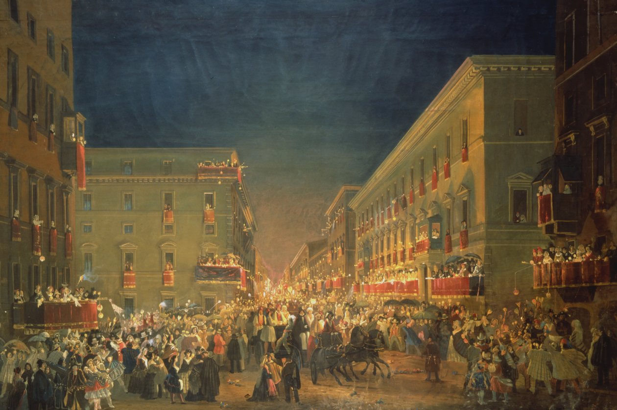 Moccoletti Bayramı by Ippolito Caffi