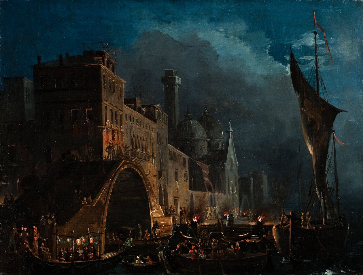 Bir Venedik gala gecesi, 1825-1835. by Ippolito Caffi
