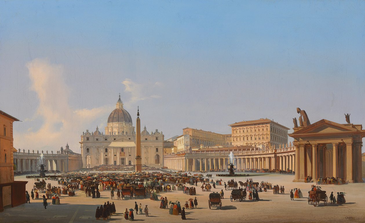Aziz Petrus Meydanı, Roma by Ippolito Caffi