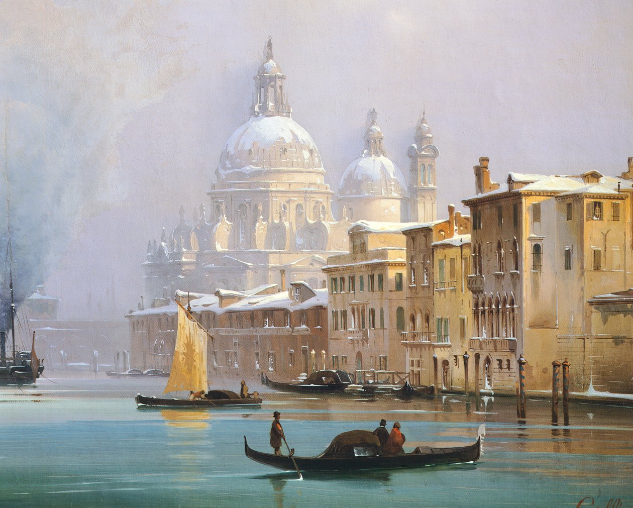 Karla Kaplı Venedik, Ippolito Caffi, tuval üzerine yağlı boya by Ippolito Caffi