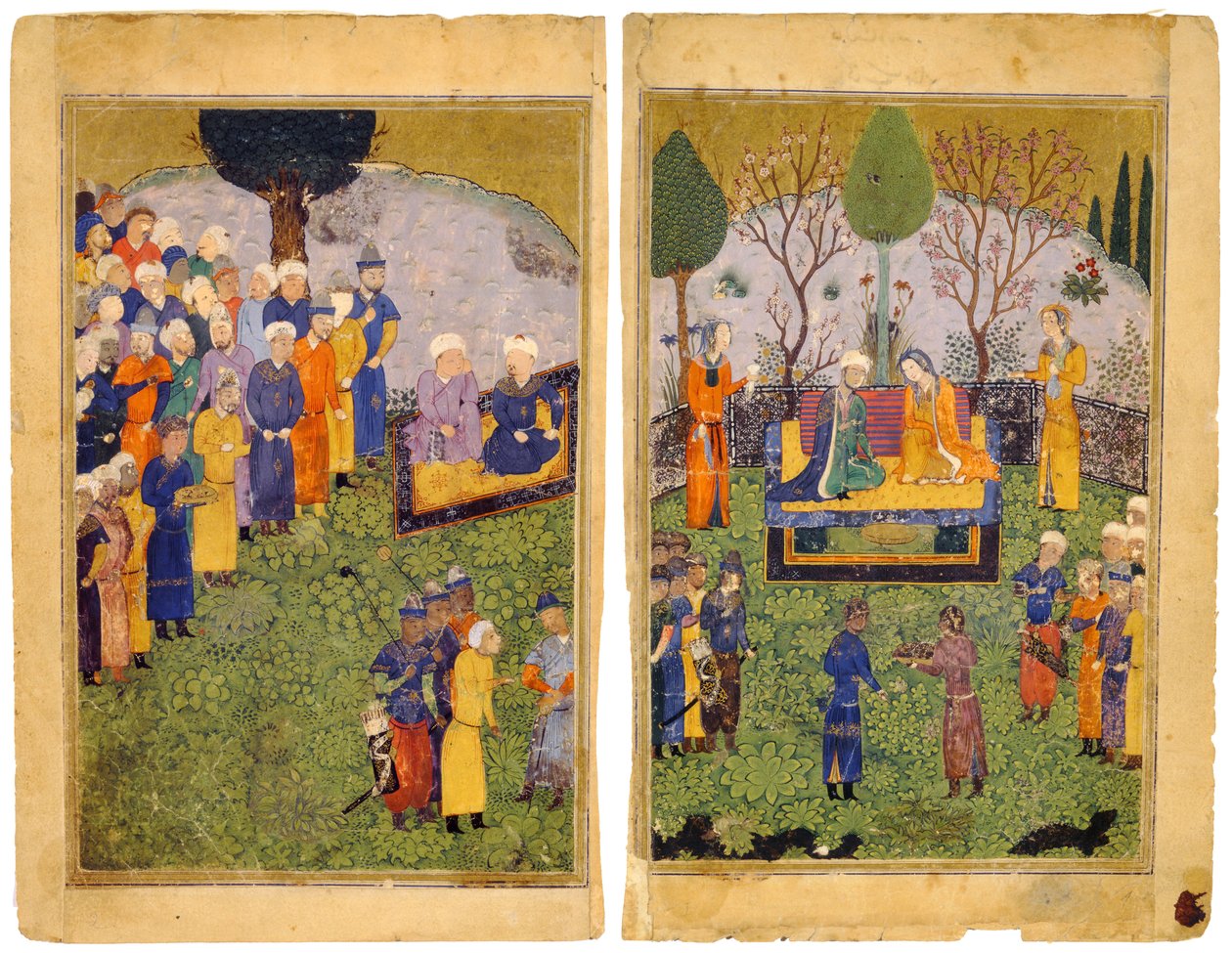 Bir Bahçede Saraylı Bir Prens Çifti. Şahname Krallar Kitabından by Iranian Master