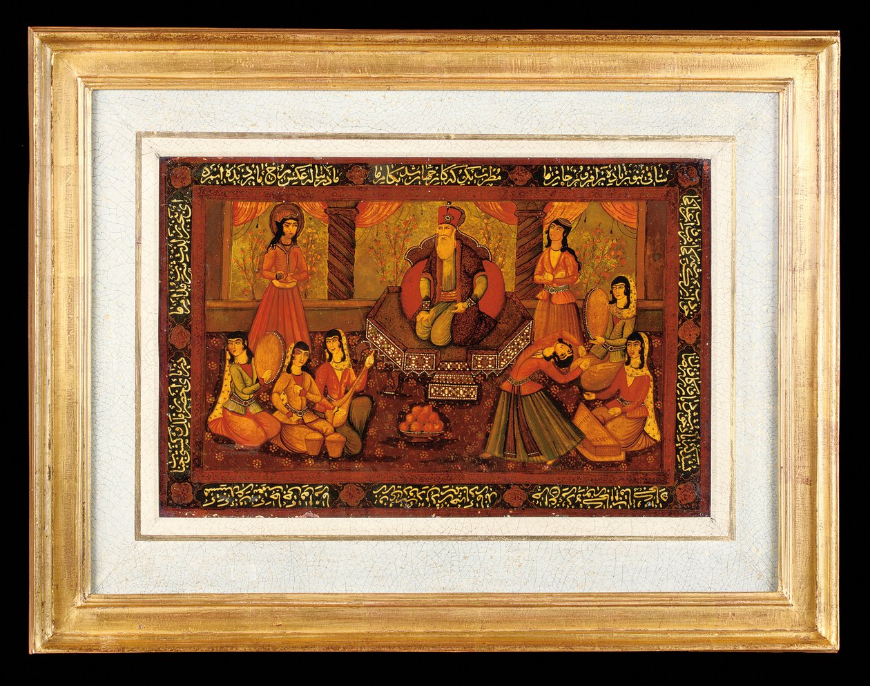 Bir çift boyalı panelden biri, Qajar Iran by Iranian School