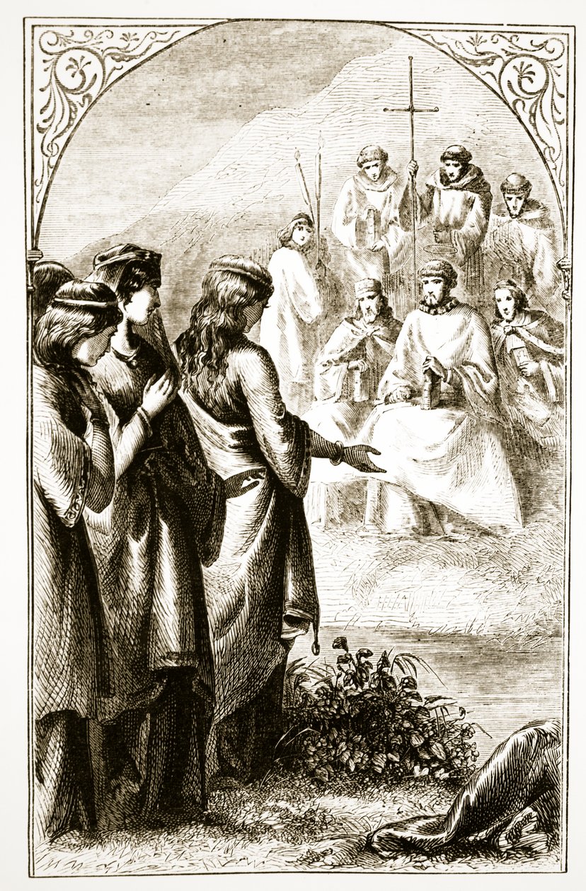 The Vision of the Synod of the Clerics of the Trias Thaumaturga veya Three Wonder-Working Saints of Ireland, Mary Cusack (1829-99) tarafından 1890