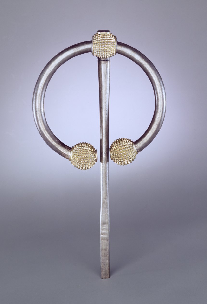 Devedikeni broş, Viking Dönemi (gümüş yaldızlı) by Irish School