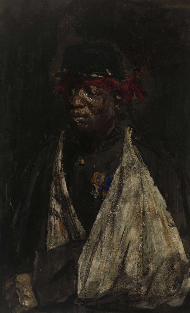 Yaralı Bir KNIL Askerinin Portresi by Isaac Israels