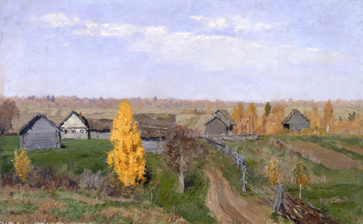 Altın sonbahar. Slobodka by Isaak Ilyich Levitan