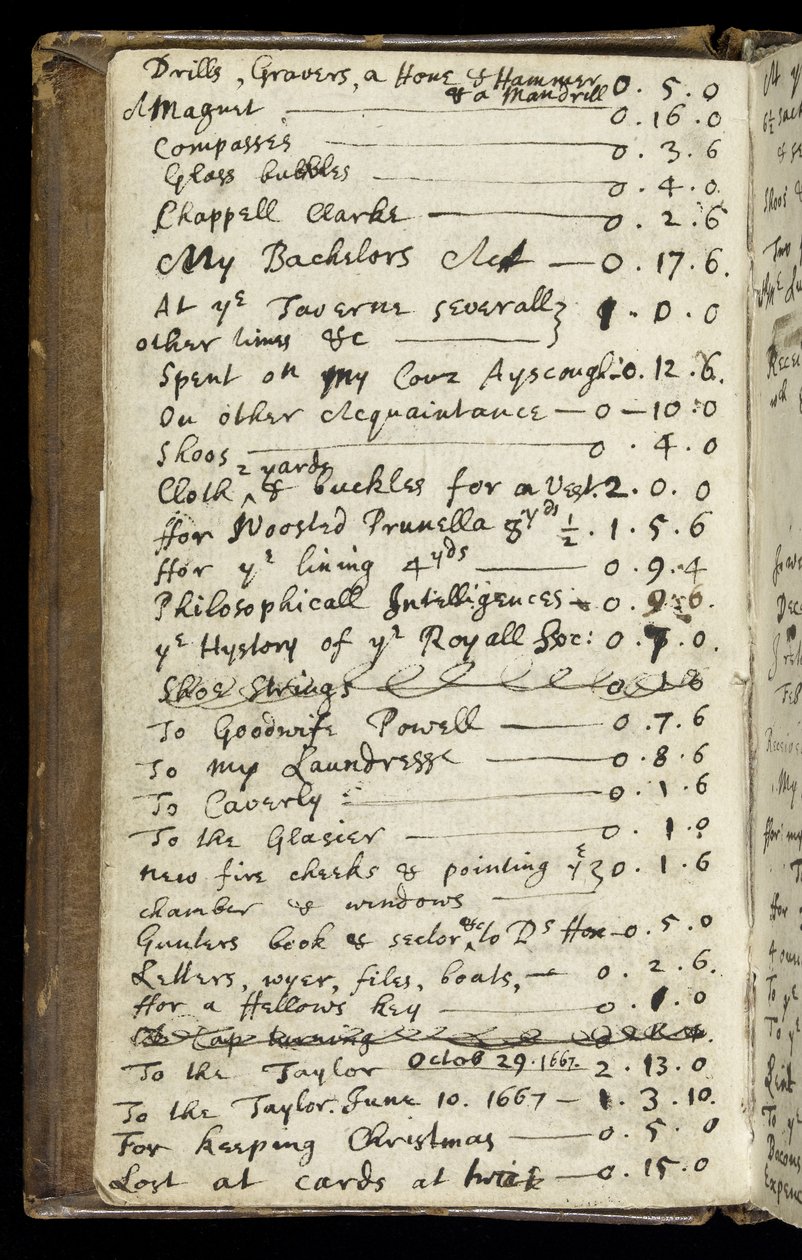 Ms 1-1936 f.6v Bir defterden sayfa, c.1665-68 (kağıt üzerine mürekkep) by Isaac Newton