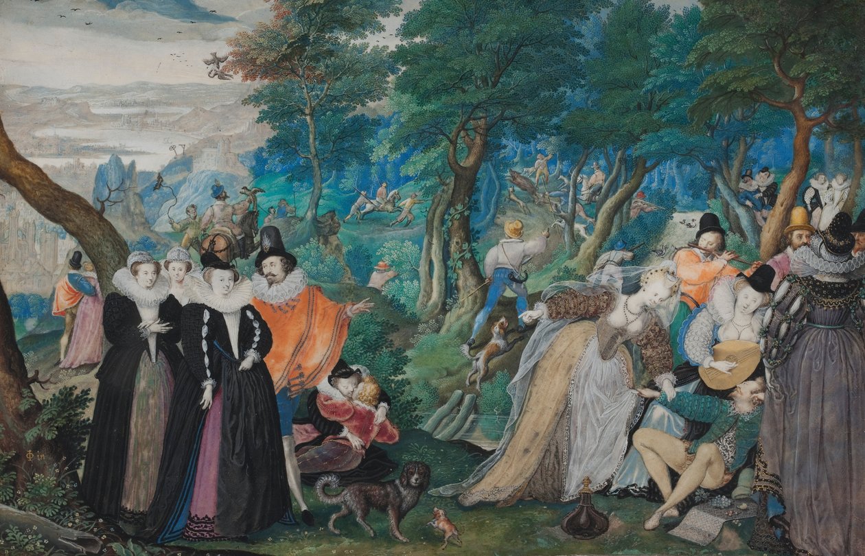 Açık Havada Bir Parti. Evlilik Aşkına Alegori by Isaac Oliver