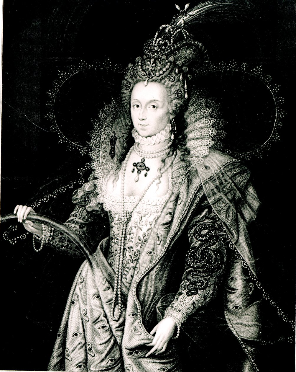 Elizabeth I, W.Derby tarafından çizildi ve T.A.Dean tarafından gravürlendi by Isaac Oliver