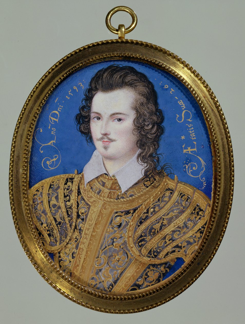 Bilinmeyen bir gencin portresi, 26 yaşında, 1593 (wc on parşömen) by Isaac Oliver