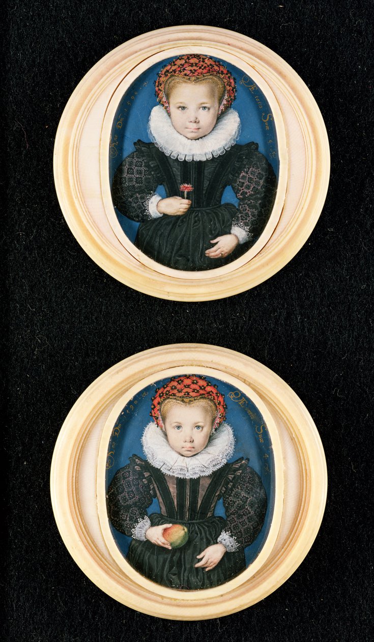 İki Küçük Kız, 1590 by Isaac Oliver