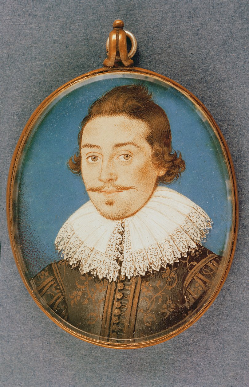 Dorset ailesinin bilinmeyen üyesi, minyatür, c.1615 by Isaac Oliver