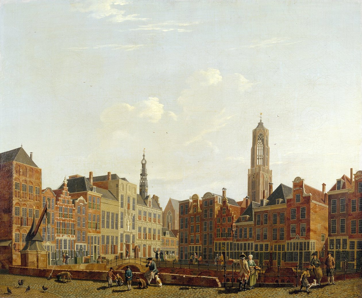Utrecht Belediye Binası Köprüsü ve Çevresi by Isaac Ouwater