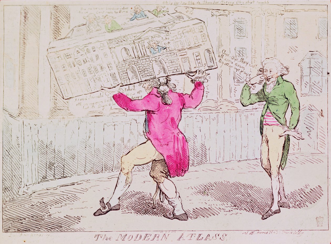 Modern Atlaslar, S.W. Fores, 1791 (el boyaması gravür) by Isaac Robert Cruikshank
