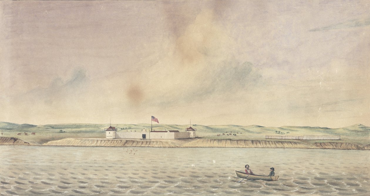 Fort Union, Missouri, 1843 (wc, ink and graphite on paper) by Isaac Sprague