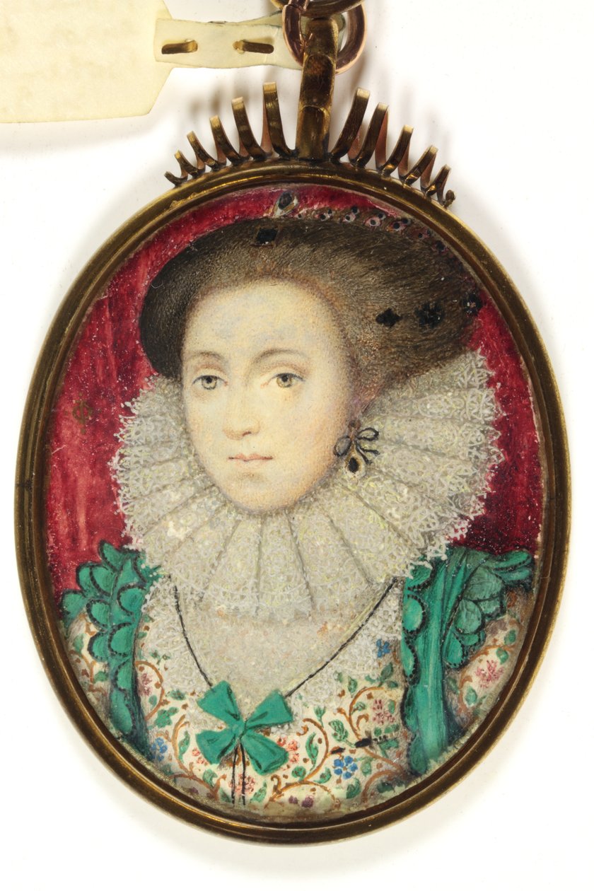 Geleneksel olarak Bayan Holland olarak tanımlanan bir Leydi, Lady Cope (parşömen üzerine suluboya) by Isaac (attr. to) Oliver