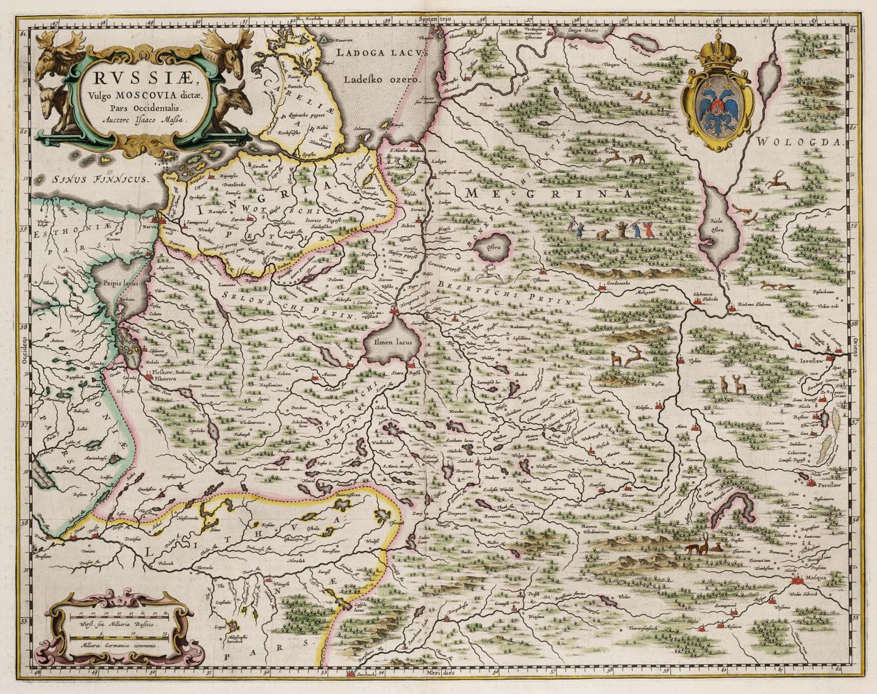 Batı Rusya Haritası Nereden: Kuzey ve Doğu, 1664 by Isaac Abrahamsz. Massa
