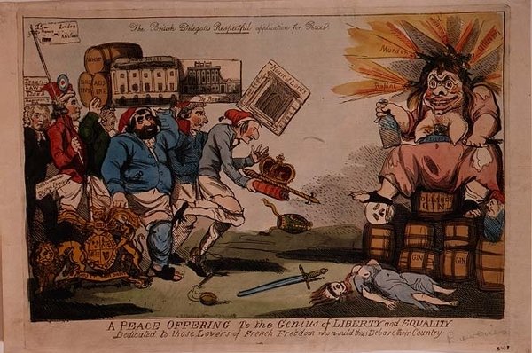 Özgürlük ve Eşitlik Dehasına Barış Teklifi by Isaac Cruikshank