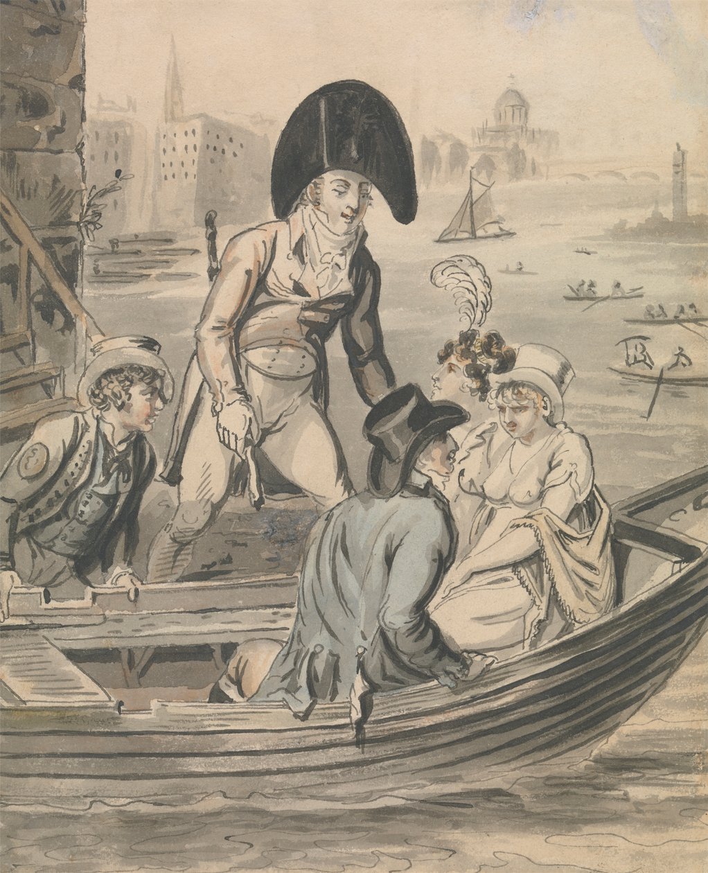 Feribot'a Binmek by Isaac Cruikshank
