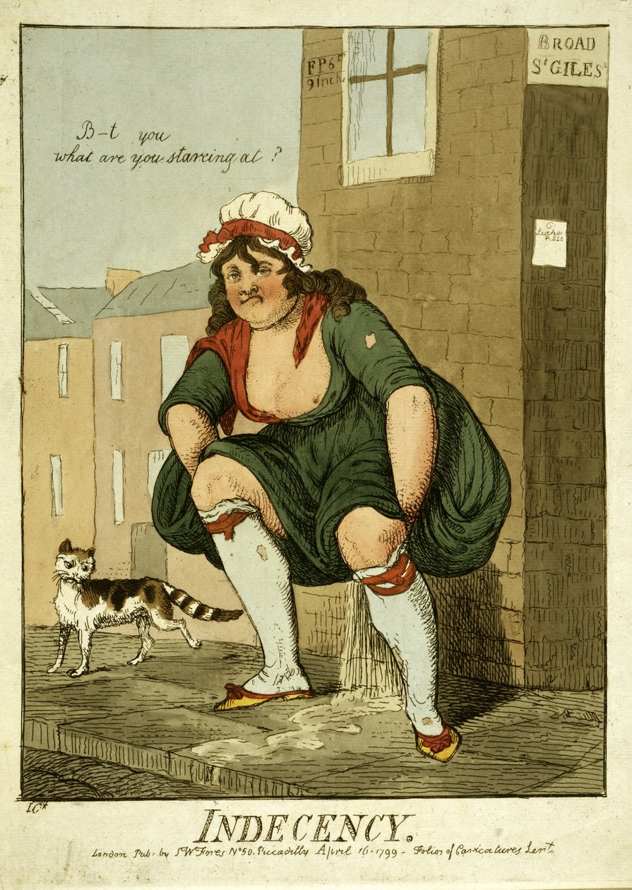 Ahlaksızlık, 1799 (el boyaması gravür) by Isaac Cruikshank