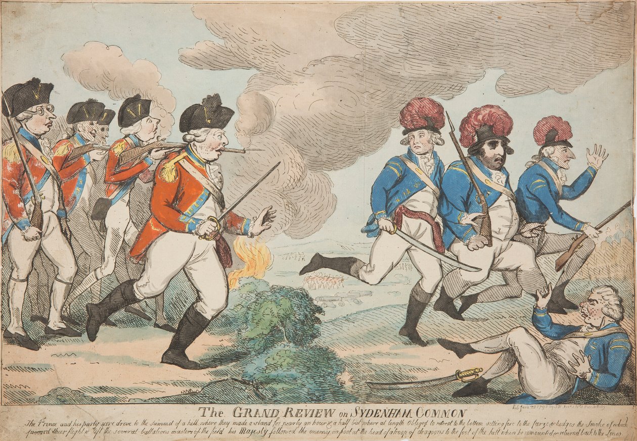 Sydenham Common'daki Büyük İnceleme by Isaac Cruikshank