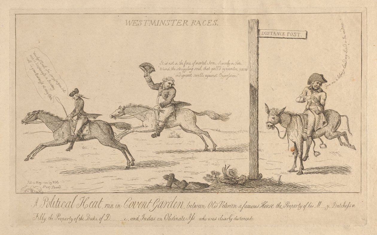 Westminster Yarışları, Convent Garden'da Politik Bir Isı Koşusu by Isaac Cruikshank