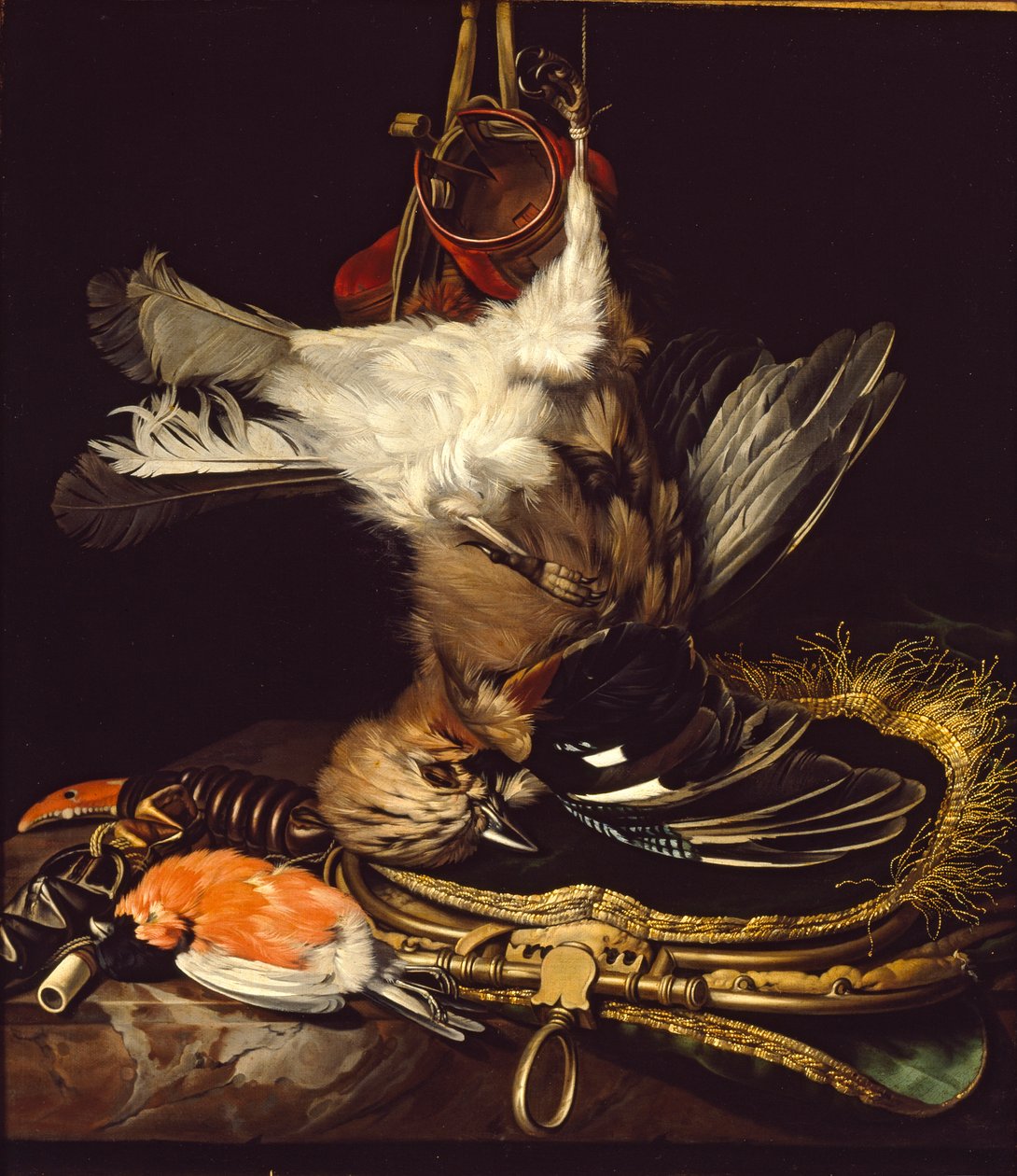 Ölü bir Jay ile Natürmort, 17. yüzyılın sonlarında by Isaac Derues