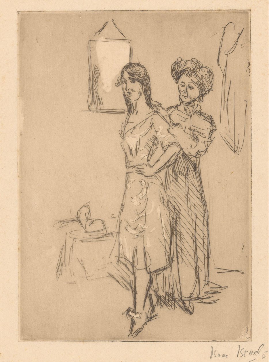 Şapkacıdaki genç kadın Şapkacıdaki (nesnedeki başlık) by Isaac Israels (signed by artist)