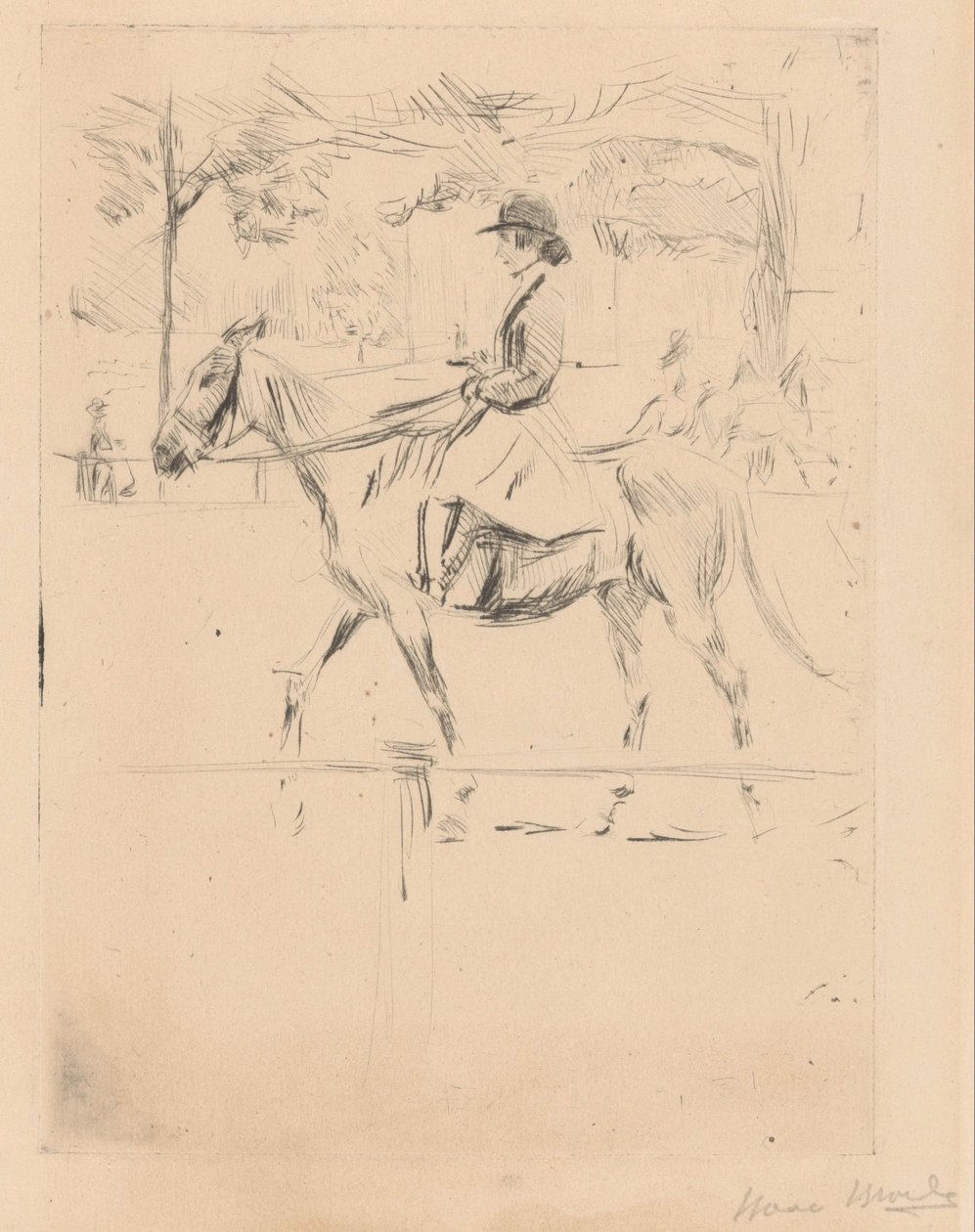 atlı kadın by Isaac Israels (signed by artist)