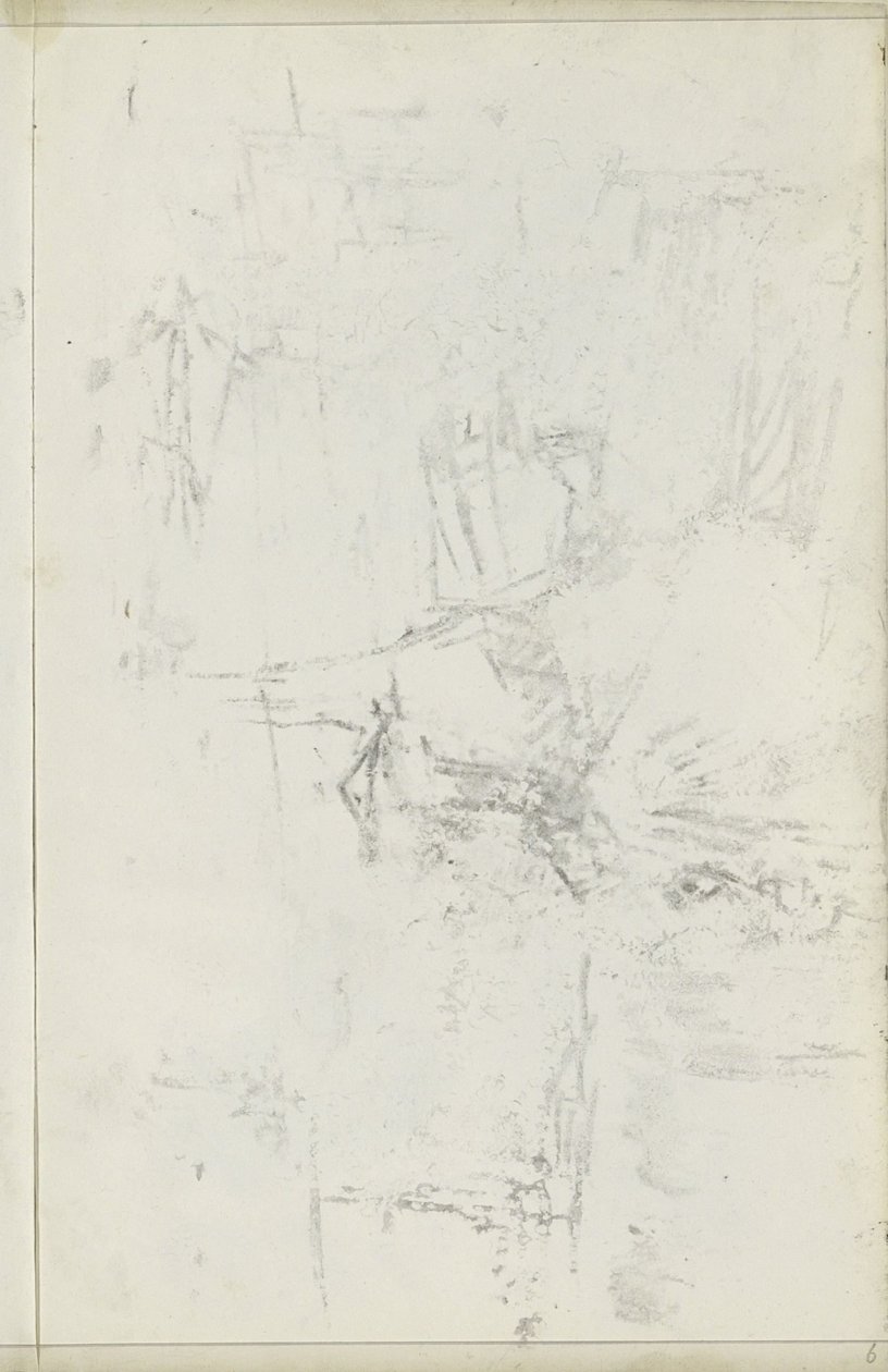 Sayfa 5 verso üzerinde tebeşir çiziminin Abklatsch by Isaac Israels