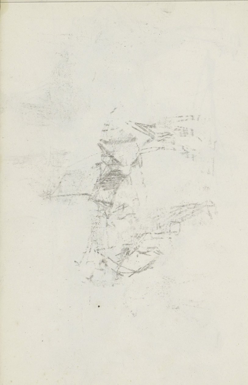 Sayfa 8 recto üzerinde tebeşir çiziminin Abklatsch by Isaac Israels