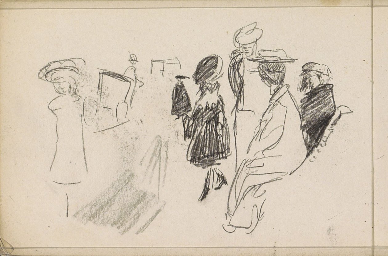 Rakamlar, muhtemelen bir parkta by Isaac Israels