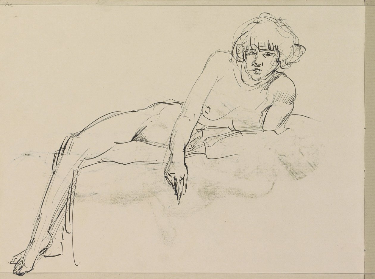 uzanmış kadın çıplak by Isaac Israels