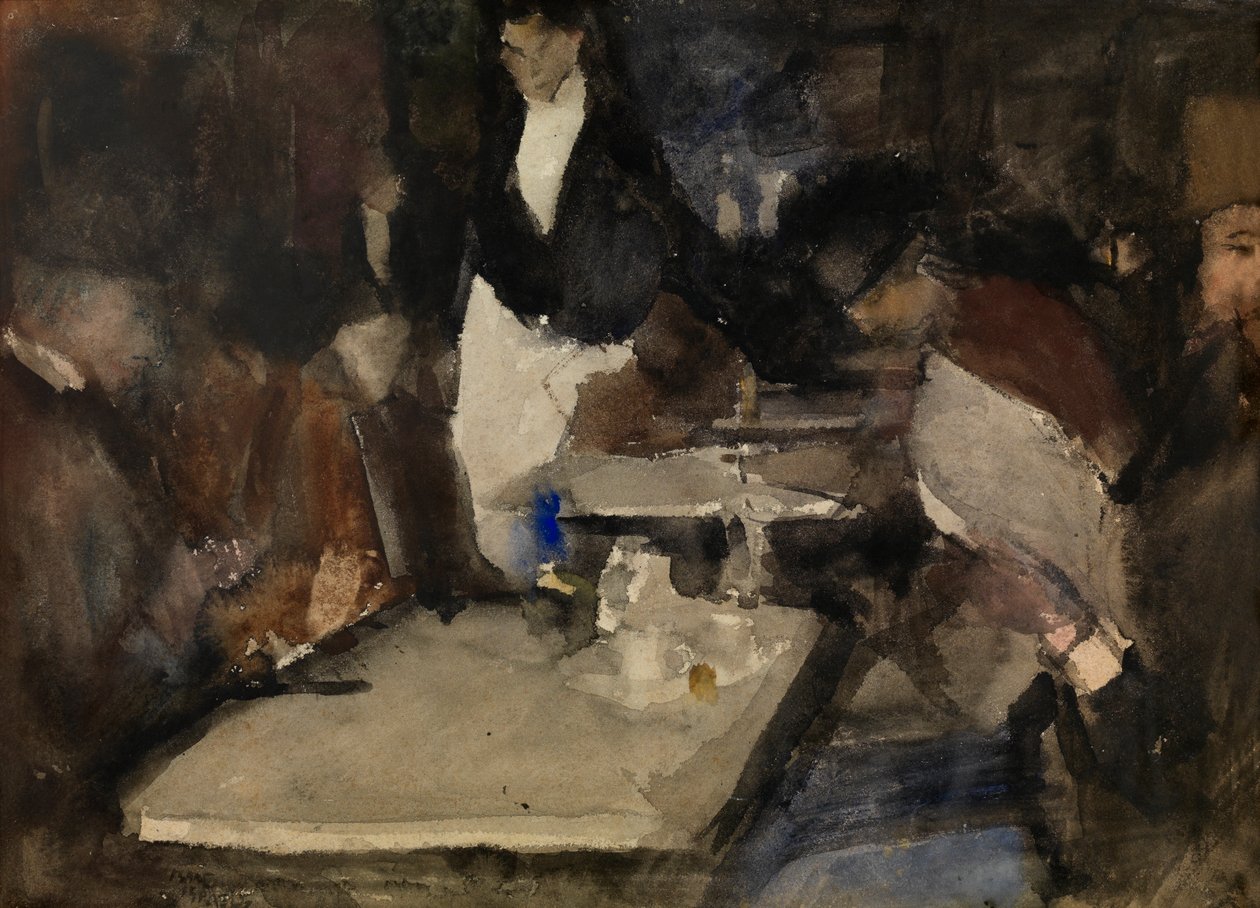 Restoran 'Bin Sütun' (kağıt üzerine suluboya) by Isaac Israels