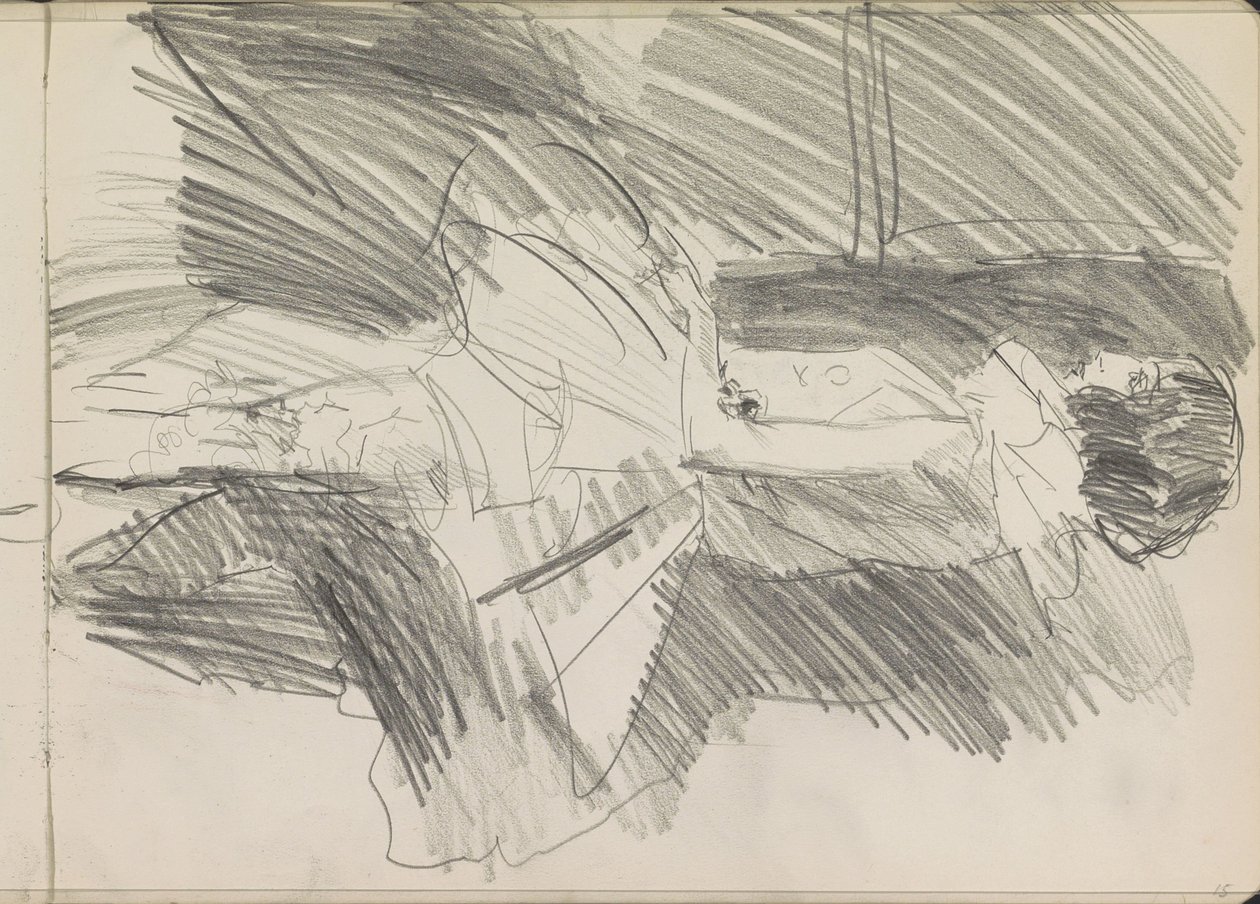 Profilde ayakta dansçı by Isaac Israels