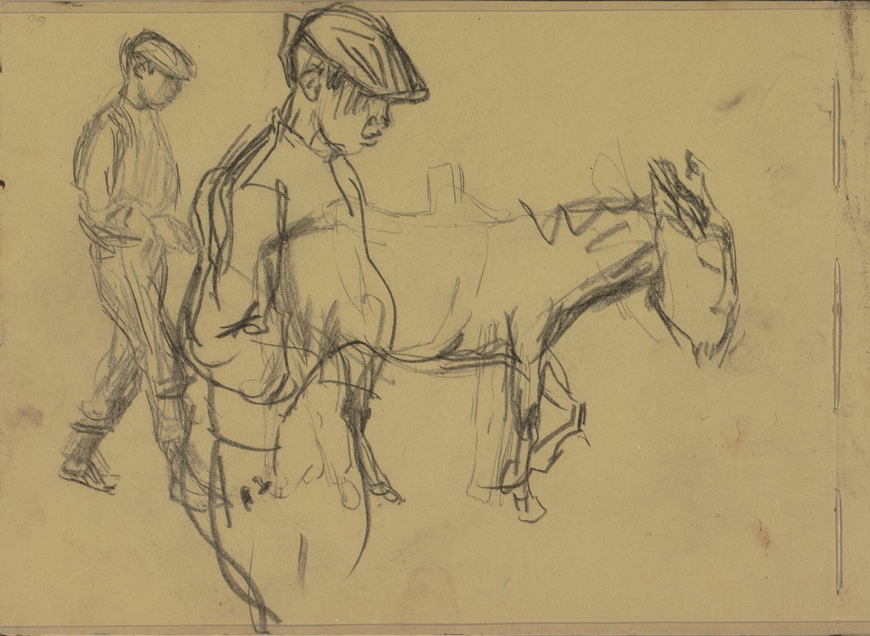 Bir eşek çocuk ve bir eşeğin iki çalışması by Isaac Israels