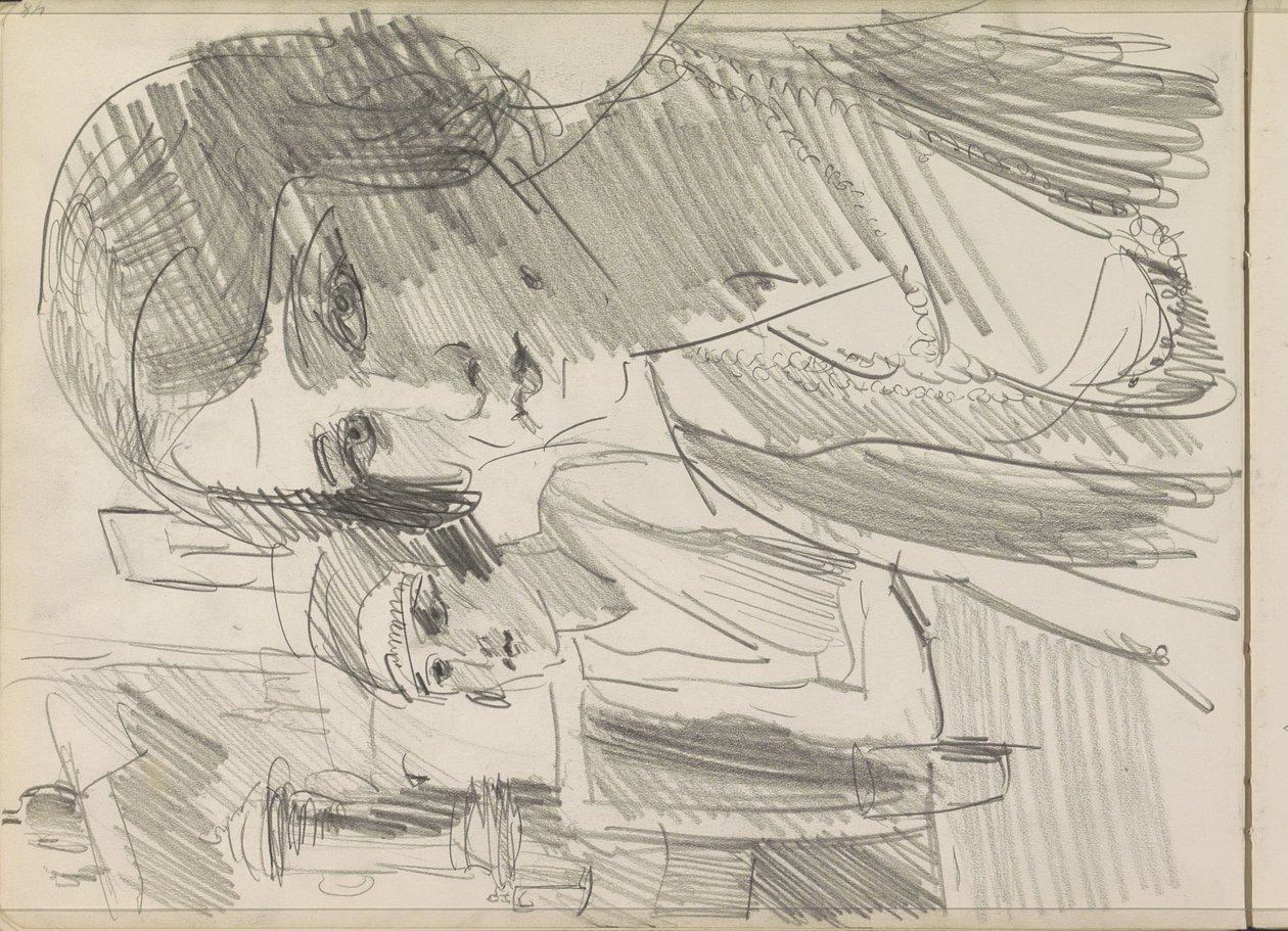 Bir masada iki kadın, muhtemelen bir terasta by Isaac Israels