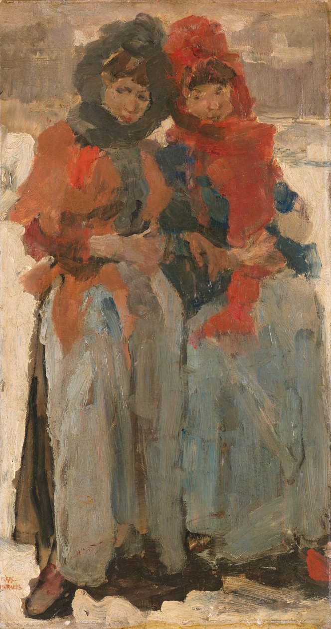 Karda İki Genç Kadın Karda İki Kız by Isaac Israels